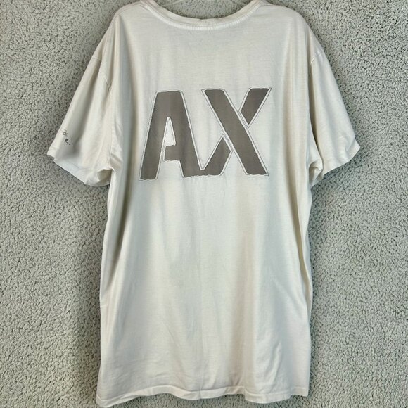 Armani Exchange Tee Shirt Y2K Mens XL White Short Sleeve embroidered Logo - Picture 2 of 5